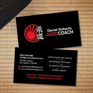 Tarjeta De Visita Instructor de Judo - Kanji y Sol Naciente
