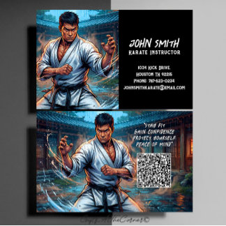 Tarjeta De Visita Instructor de Karate Taekwondo Judo Artes Marciale
