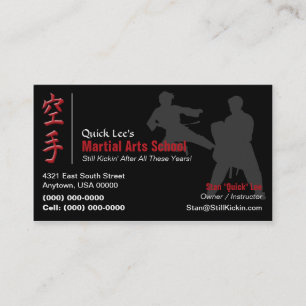 Tarjeta De Visita Instructor de Karate, Taekwondo, Kung Fu