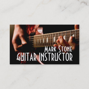 Tarjeta De Visita Instructor de la guitarra, música, negocio de los