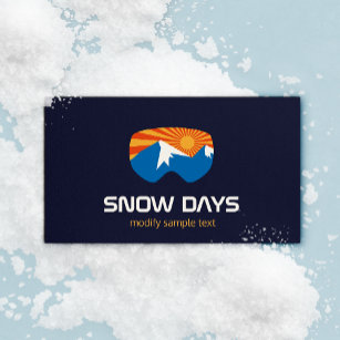 Tarjeta De Visita Instructor de la placa de nieve para esquí