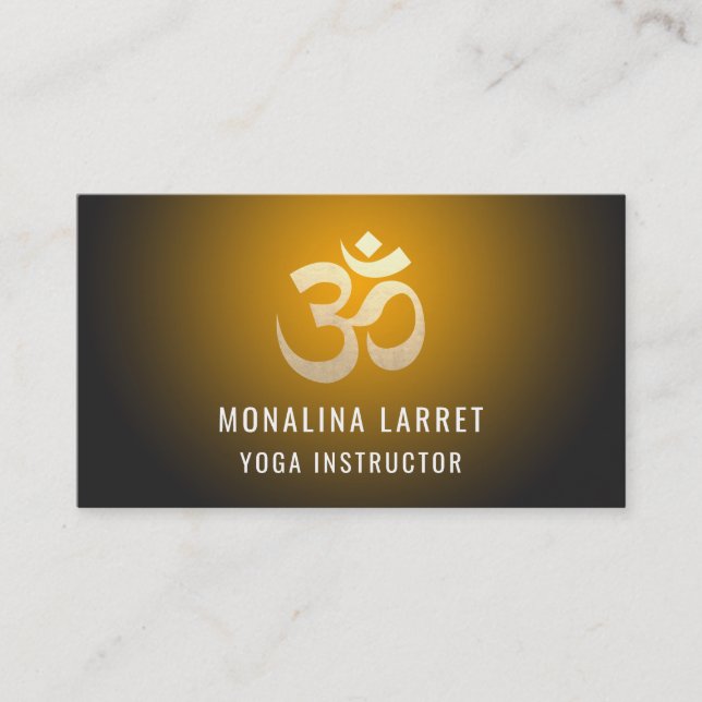 Tarjeta De Visita Instructor de la yoga del símbolo de la meditación (Anverso)