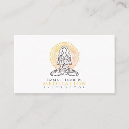 Tarjeta De Visita Instructor de Mediación Lotus Pose Gold Mandala