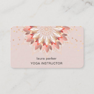 Tarjeta De Visita Instructor de Meditación de Yoga Elegante para Flo