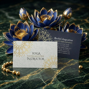 Tarjeta De Visita Instructor de Meditación de Yoga Mandala Floral Do
