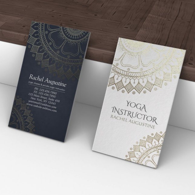 Tarjeta De Visita Instructor de Meditación de Yoga Oro Mandala Marin (Subido por el creador)