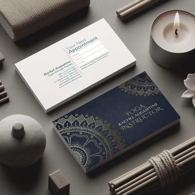 Tarjeta De Visita Instructor de Meditación de Yoga Oro Mandala Marin (Subido por el creador)