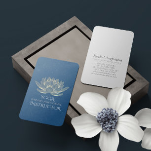 Tarjeta De Visita Instructor de Meditación de YOGA Reiki Loto Azul y