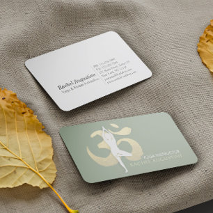Tarjeta De Visita Instructor de Meditación de Yoga Signo OM Dorado e