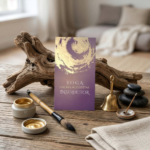 Tarjeta De Visita Instructor de Meditación Yoga Símbolo ZEN Dorado P