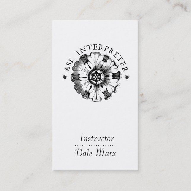 Tarjeta De Visita Instructor de Motif en idioma Rótulo americano (Anverso)