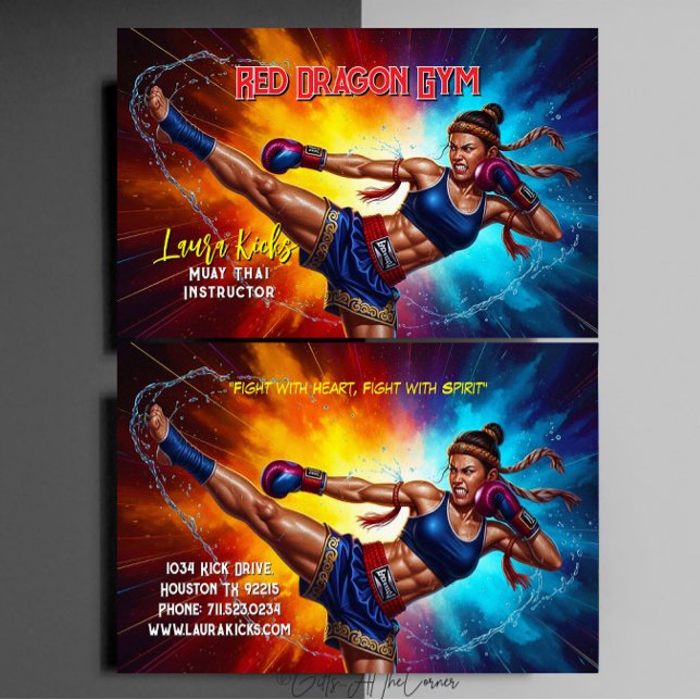 Tarjeta De Visita Instructor de Muay Thai Artes Marciales Kickboxing (Subido por el creador)