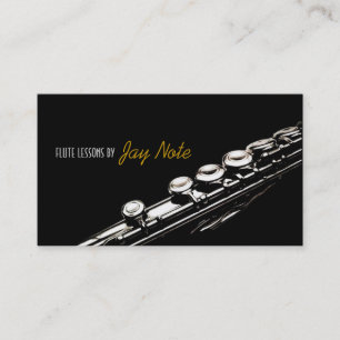 Tarjeta De Visita Instructor de Música de Instrumento de Flute Less