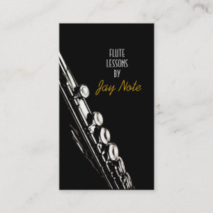 Tarjeta De Visita Instructor de música de instrumentos de Flute Less