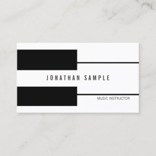 Tarjeta De Visita Instructor de Piano Music Teacher Elegant Moderno