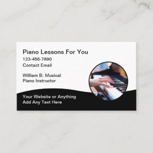 Tarjeta De Visita Instructor de piano o tienda minorista