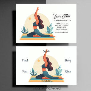 Tarjeta De Visita Instructor de pilates de yoga