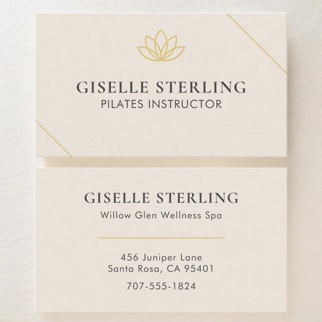 Tarjeta De Visita Instructor de Pilates Lotus (Subido por el creador)