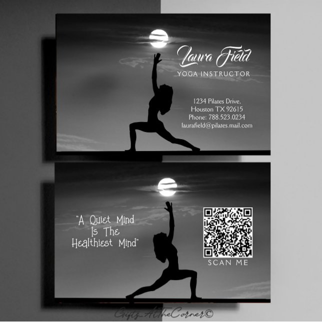 Tarjeta De Visita Instructor de Pilates Yoga Sunset (Subido por el creador)