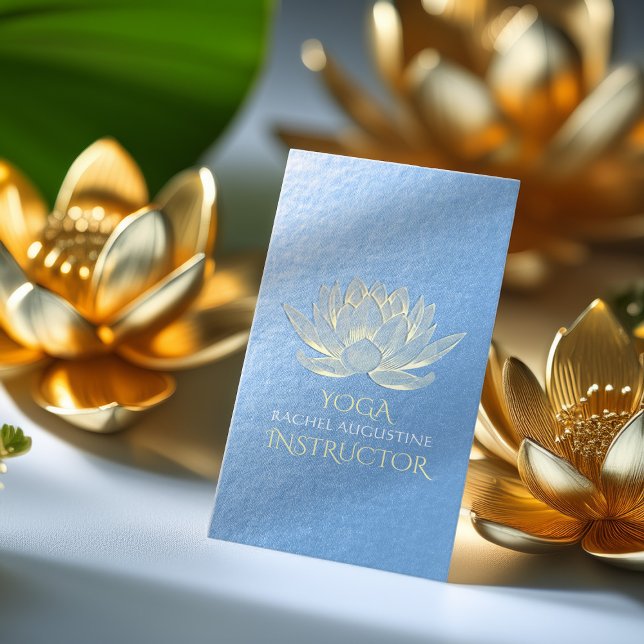Tarjeta De Visita Instructor de Reiki de Meditación de Yoga Blue Gol (Subido por el creador)