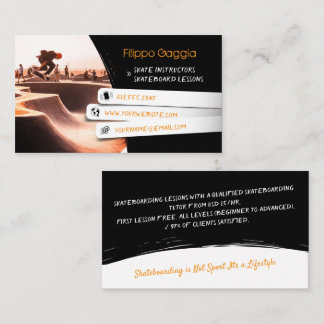 Tarjeta De Visita Instructor de Skateboarding | Deportes Activos
