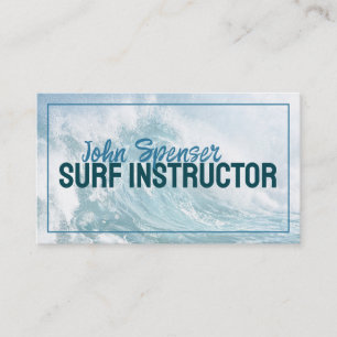 Tarjeta De Visita Instructor de Surf Lecciones de Surfing Big Ocean 