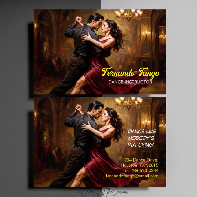Tarjeta De Visita Instructor de Tango de Baile  (Subido por el creador)