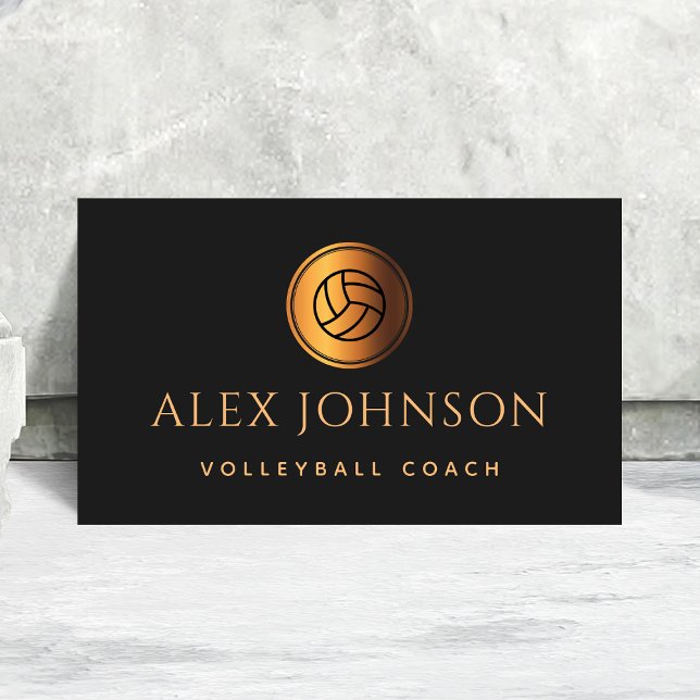 Tarjeta De Visita Instructor de voleibol de lujo Gold Ball Bu (Subido por el creador)