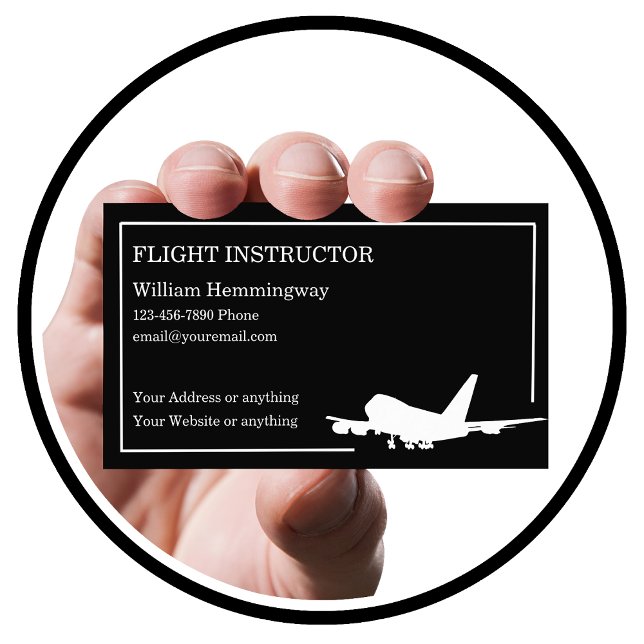 Tarjeta De Visita Instructor de vuelo Avión Jet moderno (Subido por el creador)