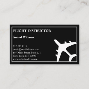 Tarjeta De Visita Instructor de Vuelo de Avión a Reacción Moderno