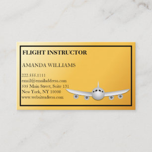Tarjeta De Visita Instructor de vuelo moderno para aviones a reacció