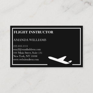 Tarjeta De Visita Instructor de vuelo moderno para aviones a reacció