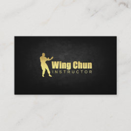 Tarjeta De Visita Instructor de Wing Chun con Placas de Oro