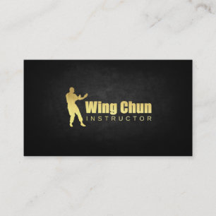 Tarjeta De Visita Instructor de Wing Chun con Placas de Oro