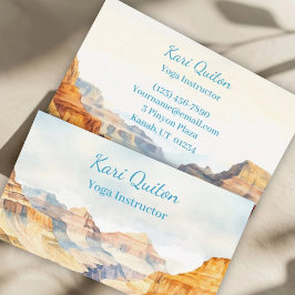 Tarjeta De Visita Instructor de Yoga Acuarela Cañón
