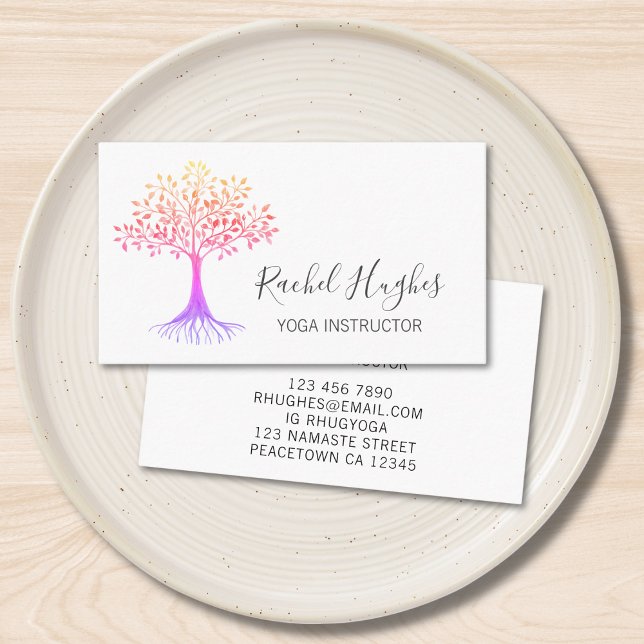Tarjeta De Visita Instructor de Yoga Árbol de la Vida (Subido por el creador)