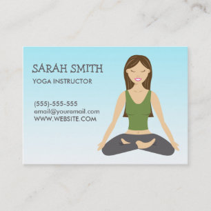 Tarjeta De Visita Instructor de Yoga con Mujer de Yoga en Postura de