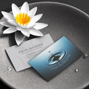 Tarjeta De Visita Instructor de YOGA con símbolo de OM y gota de agu