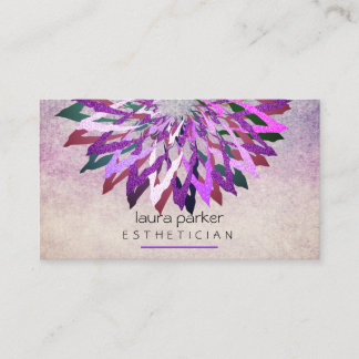 Tarjeta De Visita Instructor de yoga de belleza Purple Lotus Flower