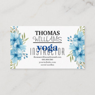 Tarjeta De Visita Instructor de yoga de ilustracion floral Mandala H