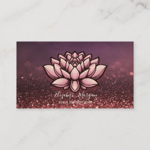 Tarjeta De Visita Instructor de yoga de loto Bokeh burdeos