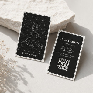 Tarjeta De Visita Instructor de Yoga de Meditación Celestial Mística