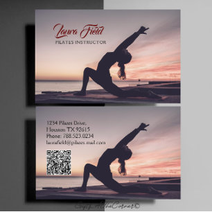 Tarjeta De Visita Instructor de yoga de pilates