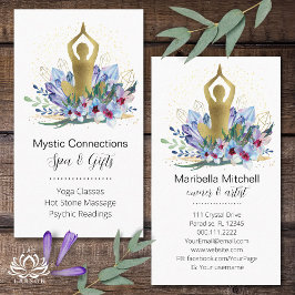 Tarjeta De Visita Instructor de yoga Energy Healer Crystals Reiki Sp