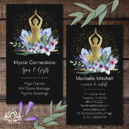 Tarjeta De Visita Instructor de yoga Energy Healer Crystals Reiki Sp