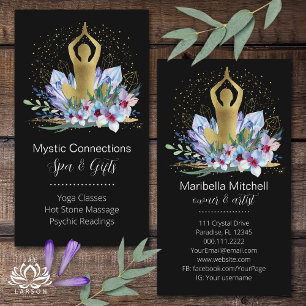 Tarjeta De Visita Instructor de yoga Energy Healer Crystals Reiki Sp