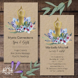 Tarjeta De Visita Instructor de yoga Energy Healer Crystals Reiki Sp