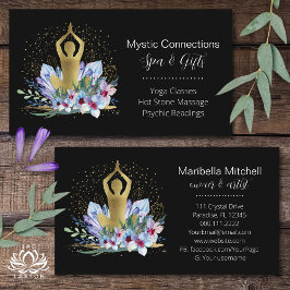 Tarjeta De Visita Instructor de yoga Energy Healer Crystals Reiki Sp