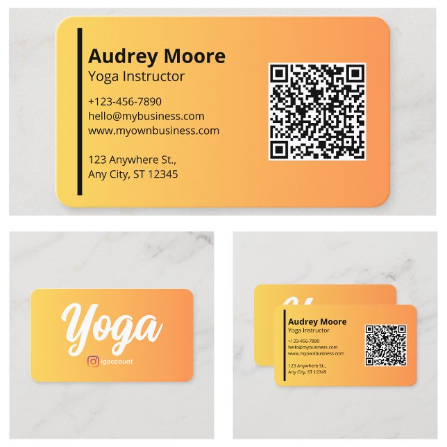 Tarjeta De Visita Instructor de Yoga Estudios Profesionales (Yoga Instructor Yoga Studios Professional Business Card
)