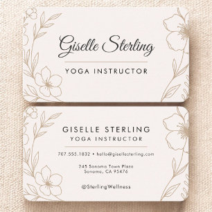 Tarjeta De Visita Instructor de Yoga Floral